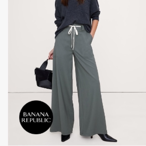 Banana Republic Pants - Banana Republic High-rise Wide-leg Italian Wool pants